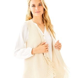Lilly Pulitzer Andella Cream Sweater Vest Small